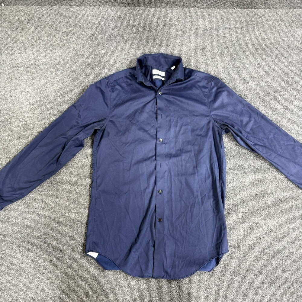 Calvin Klein Infinite Navy Dress Shirt ā Slim Fit Stretch ā Men's 14.5 (S)